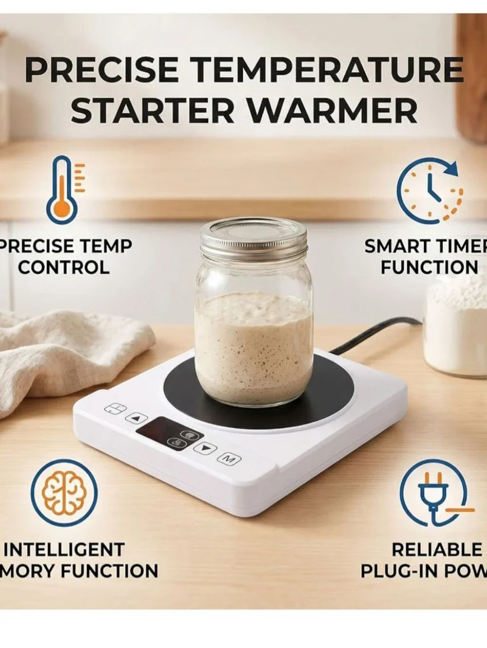 Multifunctional White Electric Heater Hot Plate with Digital Controls